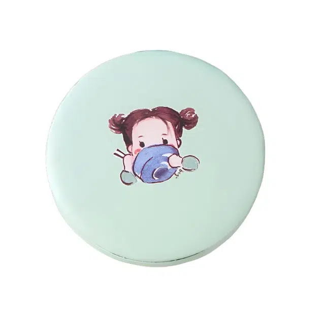 泛瓷折叠镜美妆补妆梳妆化妆镜 圆形便携随身口袋翻盖公主圆形镜