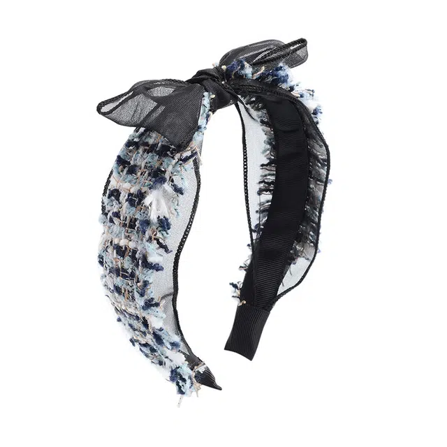 沂茹 时尚文艺简约日常通勤百搭甜美优雅气质宽边蕾丝刘海束发头箍小香风温柔甜美日常通勤 布艺 发箍 女款