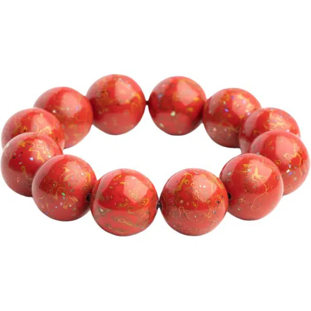 仙源 财运亨通 招财进宝转运珠 国风国潮新中式素串 佛珠文玩盘玩小众百搭 生日送福气  礼盒装 大漆 手串 男女同款情侣款