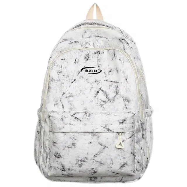 單倉 韩系高颜值扎染小众设计通勤百搭学院风背包初高中学生书包 尼龙 双肩包 常规 男女同款情侣款 白色/红色/蓝色/深蓝色