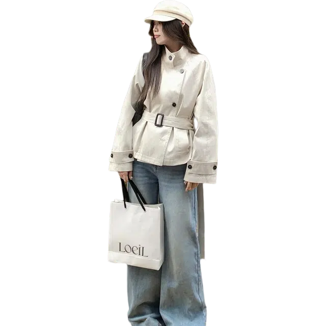 黛尔佳人 舒适时尚气质长袖风衣 女款