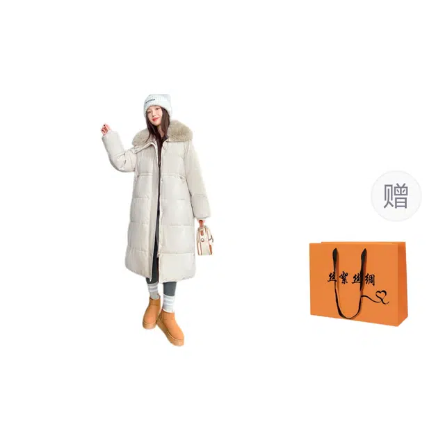 丝絮丝绸 冬季百搭显瘦保暖大码加厚连帽棉服外套 女款