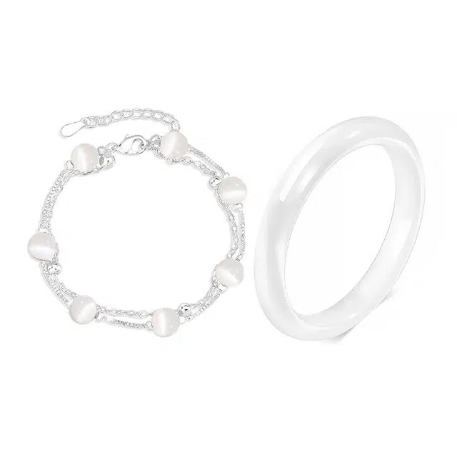 百慕眸 国潮新中式古风气质优雅 招财纳福转运珠  在水一方 通勤百搭显白手饰套装#好运 琉璃 手镯 女款