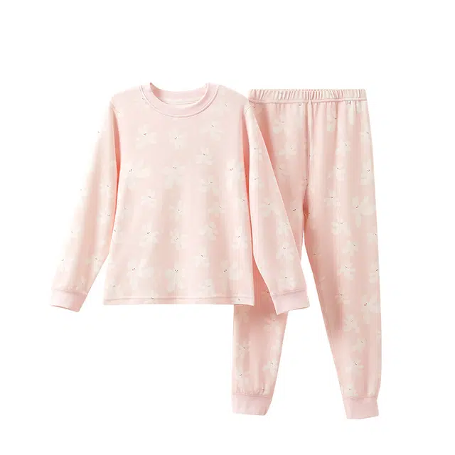 棉奇熊家居服套装 长袖圆领常规卡通可爱风分体式长裤儿童款