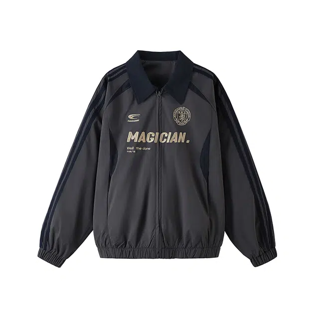 欧路得 美式复古拼色刺绣翻领外套女男秋季宽松休闲棒球服百搭情侣潮夹克 男款