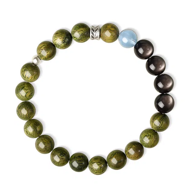 一世倾 国潮新中式佛珠文玩简约文艺自然绿色手工精致时尚优雅小清新转运珠本命年通勤百搭轻奢风转运礼盒 绿檀 手串 男女同款情侣款