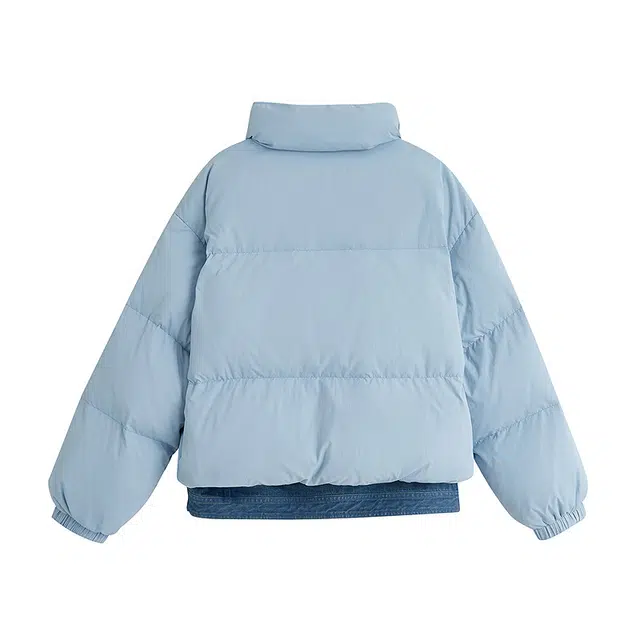 茵曼 百搭简约舒适时尚长袖面包羽绒服 女款