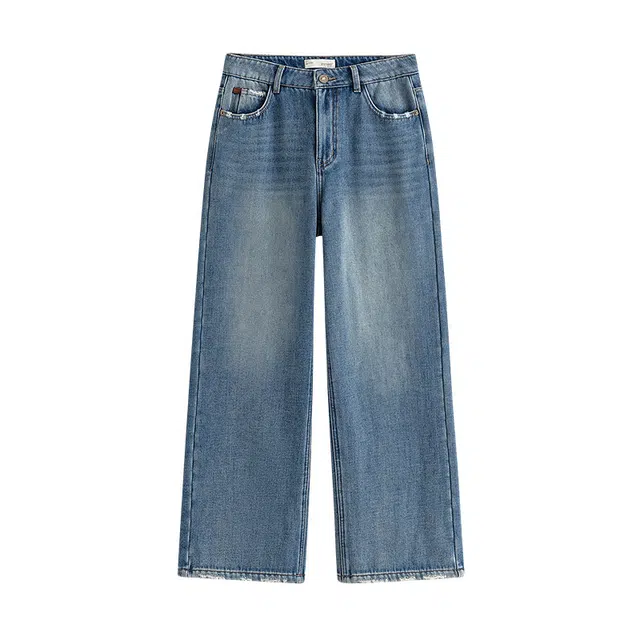 茵曼 百搭简约舒适时尚牛仔裤 女款