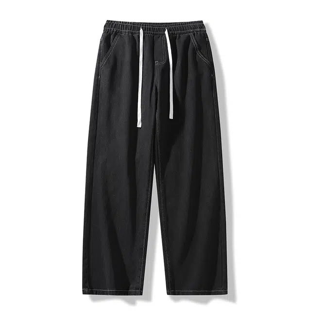 邦固依品 美式高街水洗做旧挺阔有型复古长裤休闲宽松百搭日常通勤旅游舒适透气经典阔腿显高垂感直筒牛仔裤 男女同款