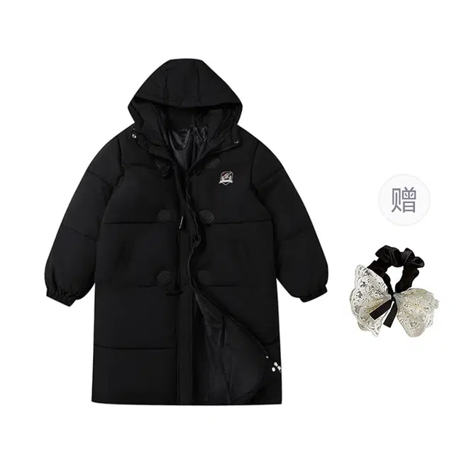 涂诗菲 韩版韩系慵懒风宽松时尚学院风长款法师温柔甜美简约百搭气质设计感棉服 男女同款