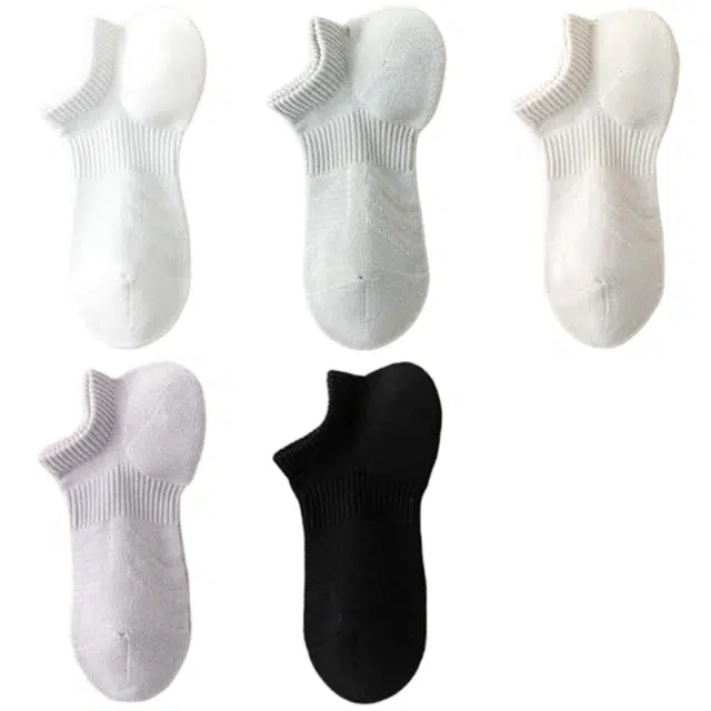 潞优野 轻奢高端纯棉毛巾底运动子女秋季吸汗防臭船袜加厚全棉透气短筒高级感短袜 男款