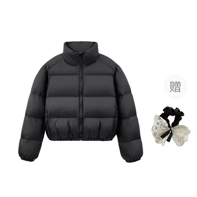 涂诗菲 韩版慵懒风宽松时尚学院风法师温柔甜美简约纯色百搭气质设计感棉服 男女同款