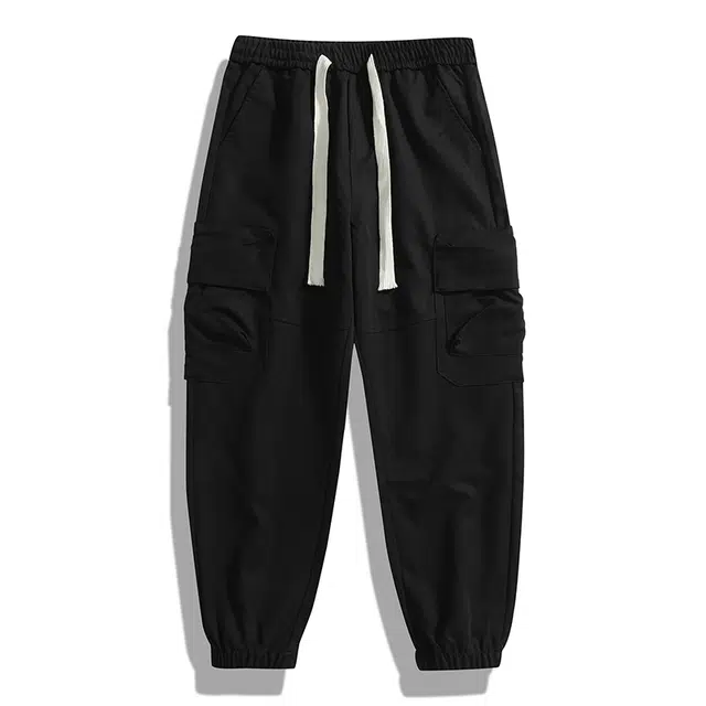 海尔斯 纯色简约束脚系带休闲裤 男款