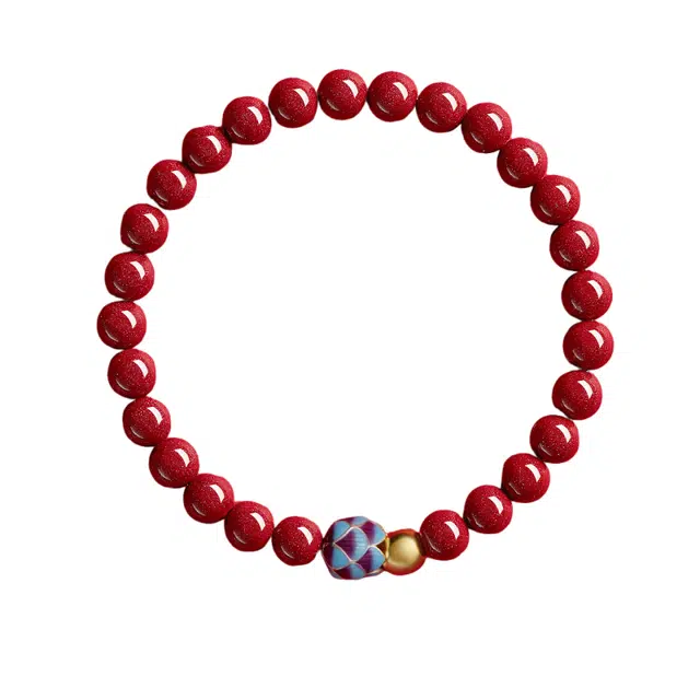 仙园韵 新中式民族风莲花转运珠招财纳福精致气质轻奢简约百搭佛珠#好运 朱砂 手串 女款