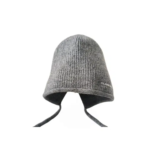 冠辉 秋冬纯色百搭兔毛保暖大头围休闲百搭护耳帽保暖防寒加厚防风#好运 针织 绒线帽 男女同款情侣款