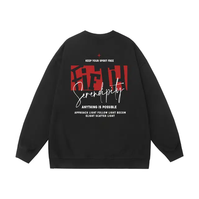 棉基因 早秋高街摇滚风学院风时尚潮牌简约潮男青少年复古男装减龄感通勤高级感韩系穿搭女士基础款无帽打底衫慵懒风女圆领卫衣 男女同款