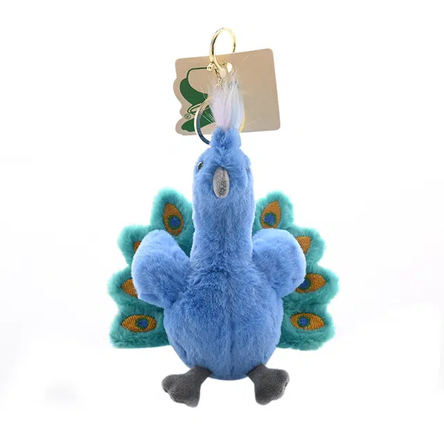 心水好物 雀食美孔雀毛绒玩具毛绒包包挂饰 聚酯纤维 挂件 男女同款情侣款
