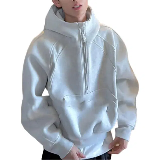 拓菲 美式潮牌高街半拉链连帽男秋季运动休闲帽衫百搭宽松情侣外套卫衣 男女同款