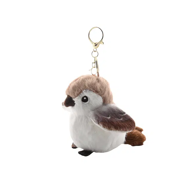 心水好物 可爱仿真麻雀小鸟毛绒书包背包公仔 聚酯纤维 挂件 男女同款情侣款