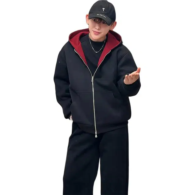 黑马漫画 重磅连帽开衫上衣男秋季高级感美式卫衣 男女同款