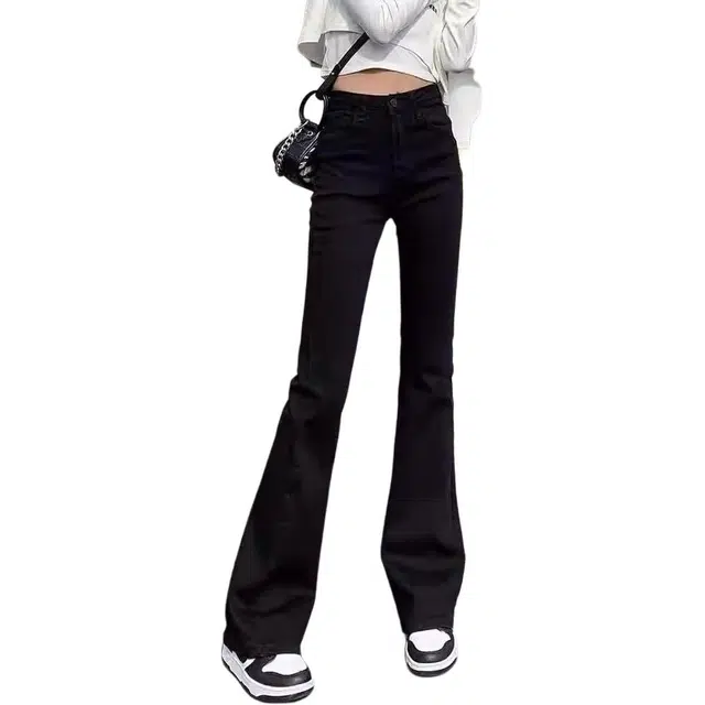 如续 高腰微喇叭女百搭显瘦马蹄长裤子牛仔裤 女款