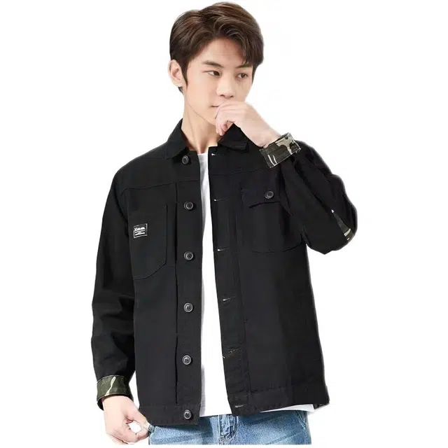 木木兔 美式重磅复古水洗潮牌外套宽松外穿休闲翻领夹克 男款