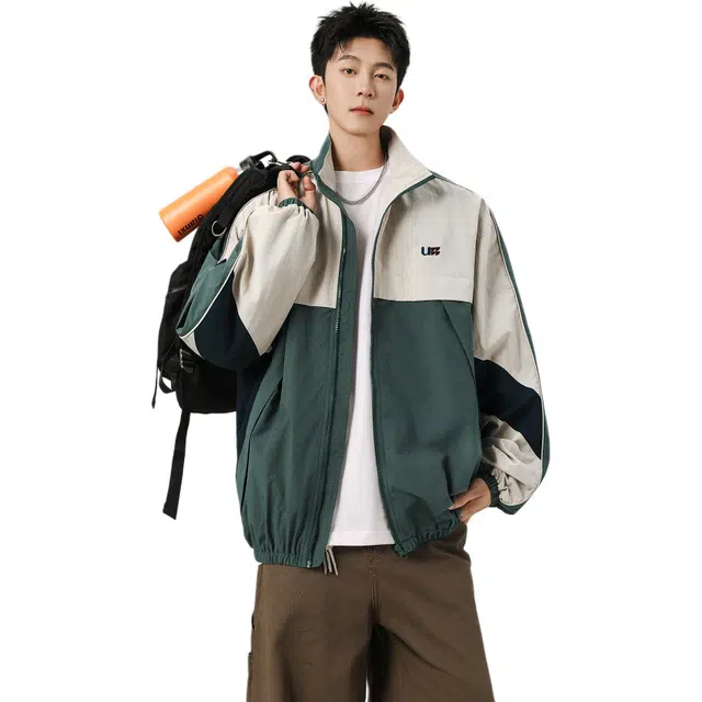 佐菲利 户外运动拼接撞色潮牌学院风休闲外套立领高级感上衣夹克 男女同款