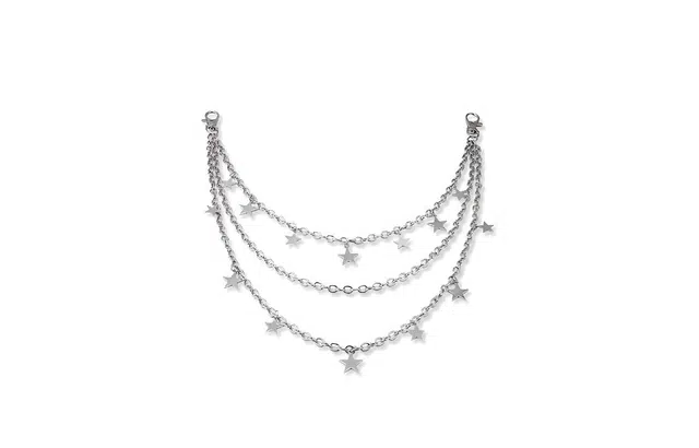 尚银福 个性满天繁星 摇滚嘻哈街头潮酷百搭简约 经典时尚欧美小众 中性风甜酷通勤精致痞帅浪漫非主流 合金 裤链 男女同款情侣款