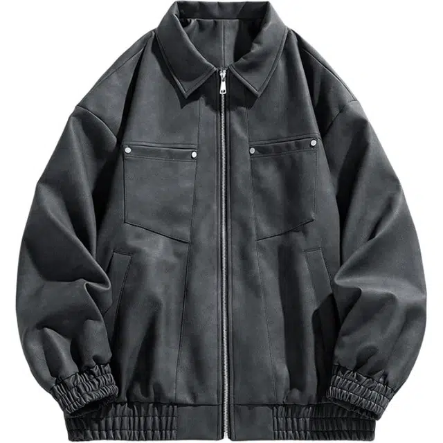 太子龍 潮牌宽松痞帅美式重磅翻领夹克 男款