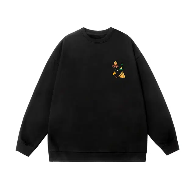 棉基因 早秋高街时尚童趣校园创意潮牌简约潮男青少年复古男装减龄感通勤高级感韩系穿搭女士基础款无帽打底衫慵懒风女圆领卫衣 男女同款