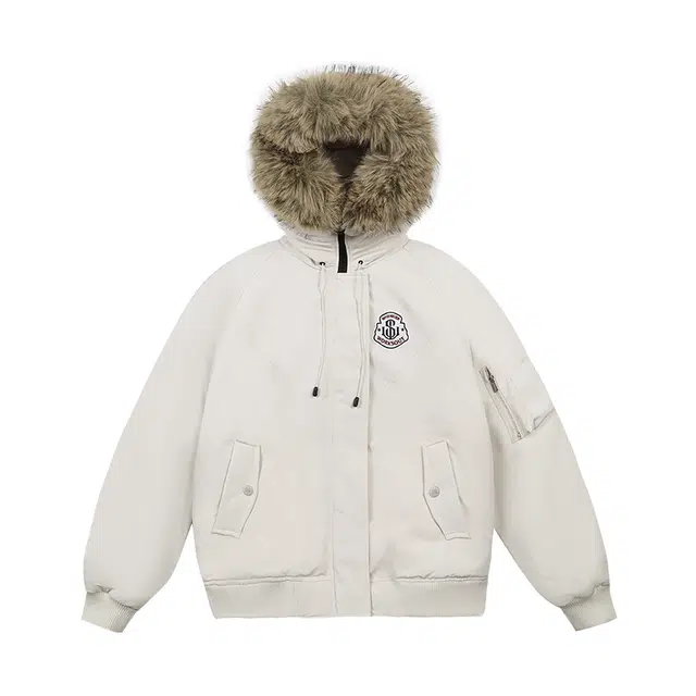 柏黛妃 连帽毛领派克保暖高端大气棉服 女款