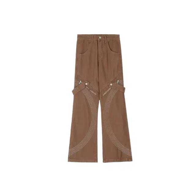 海獭 美式高街复古刺绣宽松直筒男女嘻哈风阔腿牛仔裤 女款