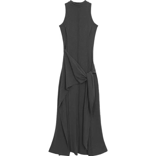 苏九儿 法式简单大方的气质显瘦无袖连衣裙 女款