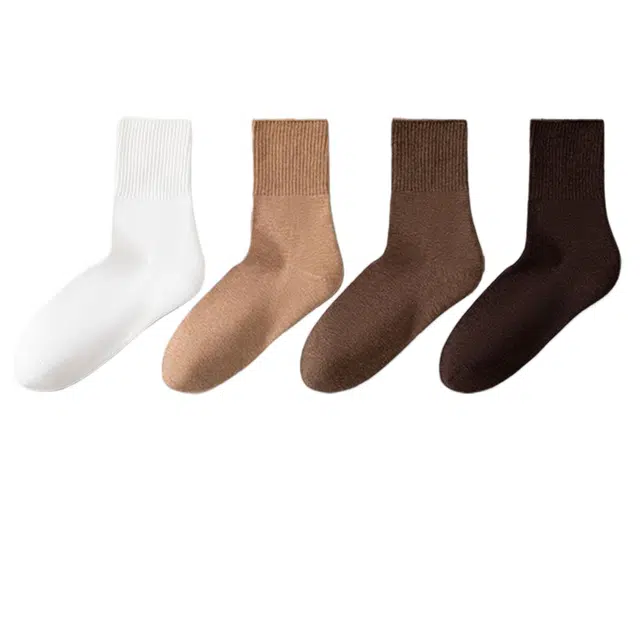 潞优野 高级感防裂袜子男凝胶护脚后跟干裂纯棉防臭秋冬季男袜中筒袜 男款