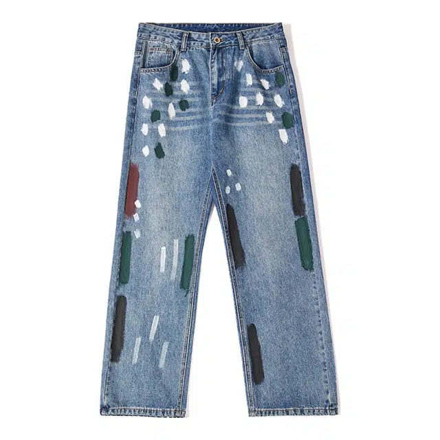 海尔斯 宽松直筒百搭时尚简约复古潮流牛仔裤 男款