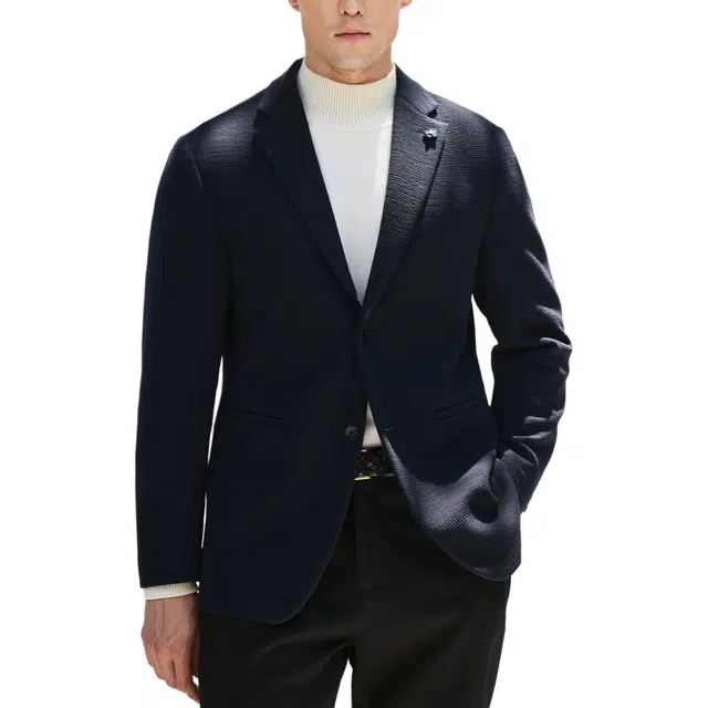 丹宁哲学 【意式绅士】高端暗纹针织羊毛面料 都市百搭西装 男款