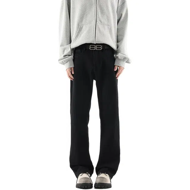 海尔斯 美式微喇叭潮流牛仔裤 男款