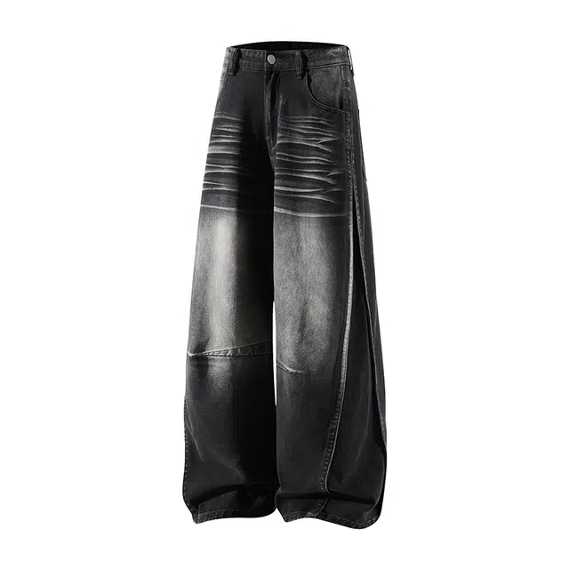 海尔斯 长裤时尚个性复古水洗直筒宽松百搭潮流牛仔裤 男款