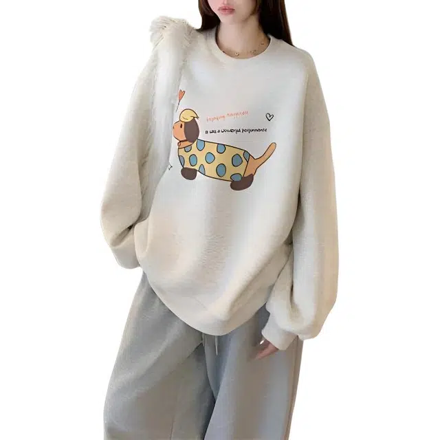 黛尔佳人 时尚舒适休闲卡通百搭长袖卫衣 女款