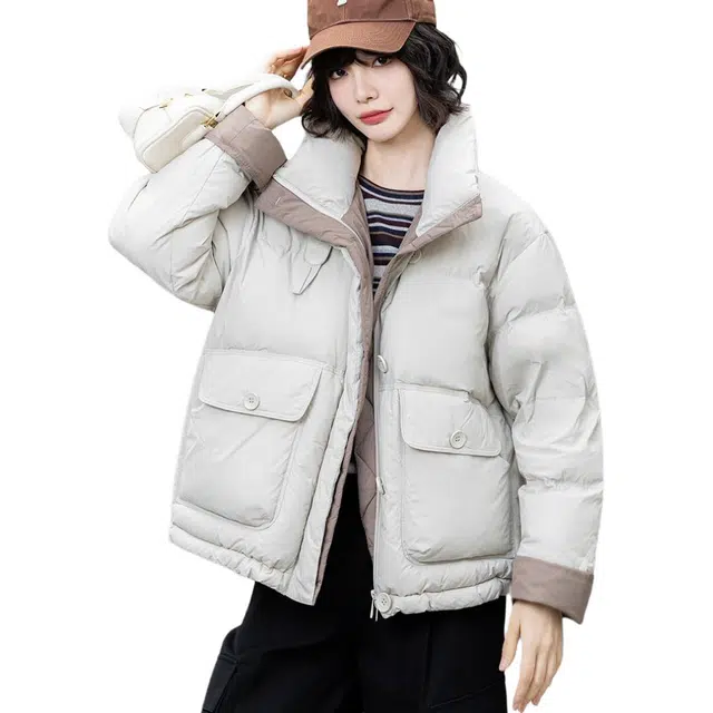 柏黛妃 冬季宽松休闲百搭立领时尚通勤保暖棉衣外套女棉服 女款