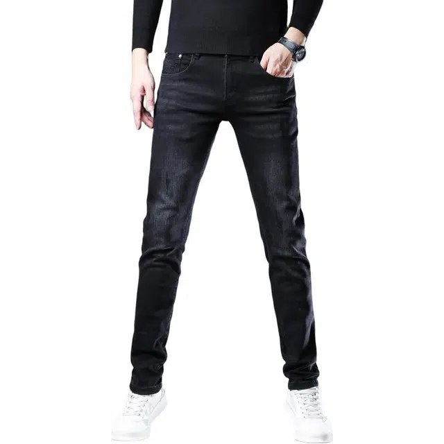 特斯型 设计感简约水洗牛仔裤男秋冬款帅气百搭修身小脚长裤 男款