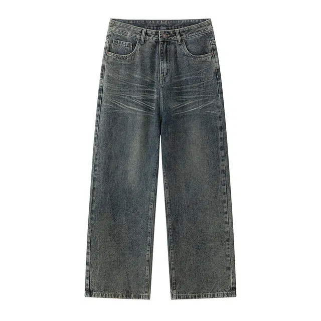 海尔斯 美式百搭宽松直筒时尚简约牛仔裤 男款