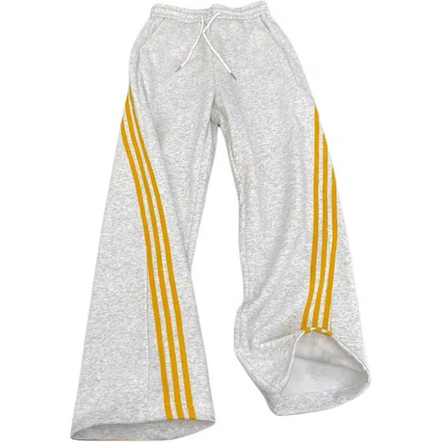 黑马漫画 条纹卫裤男款秋季撞色三条杠裤子直筒运动休闲裤 男女同款