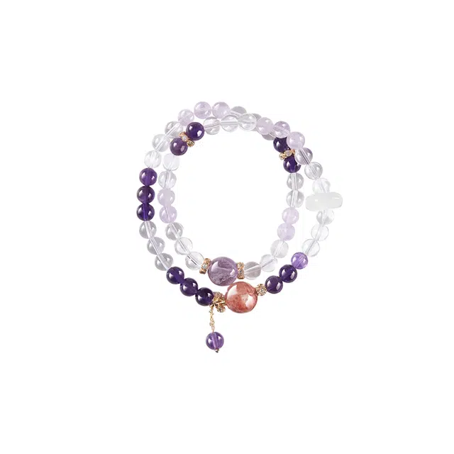 仙园韵 时来运转 新中式国潮平安扣气质高级感转运#好运 白水晶 手串 男女同款情侣款