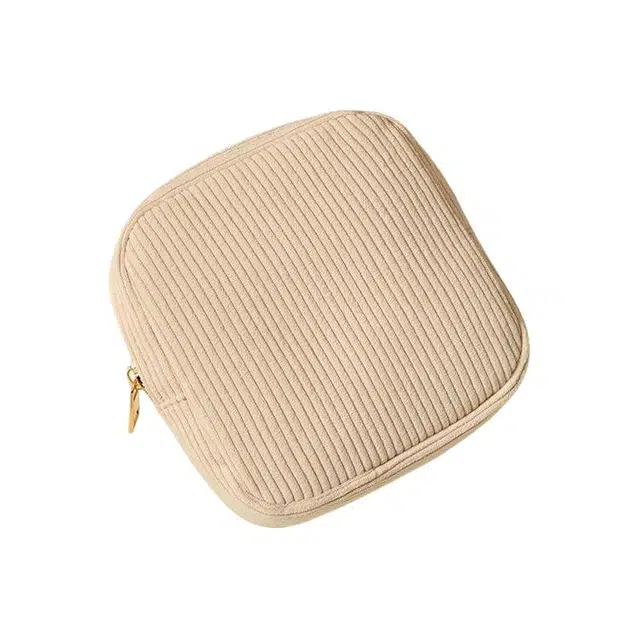 艾情草之恋迷你灯芯绒收纳包便携口红杂物卫生棉 防尘收纳便携防摔