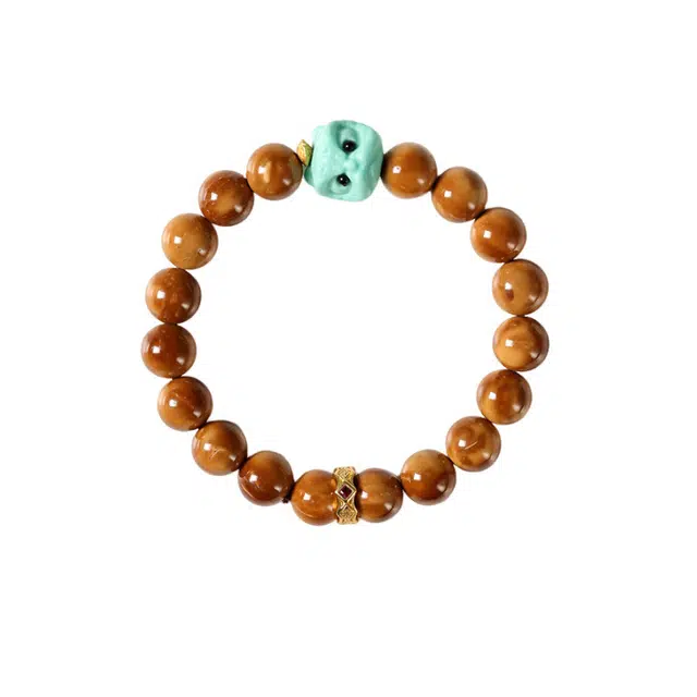 聆听花开 招财纳福复古禅意佛珠藏式醒狮手持文玩高级感简约小众个性新中式国潮转运珠盘玩国风文艺优雅#好运 库克 手串 男女同款情侣款