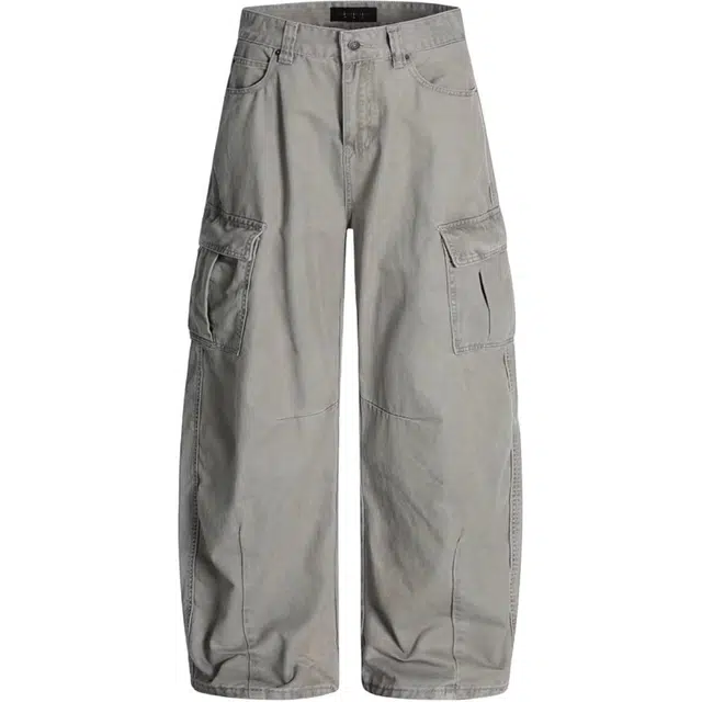 海尔斯 美式简约复古大口袋直筒宽松牛仔裤 男女同款