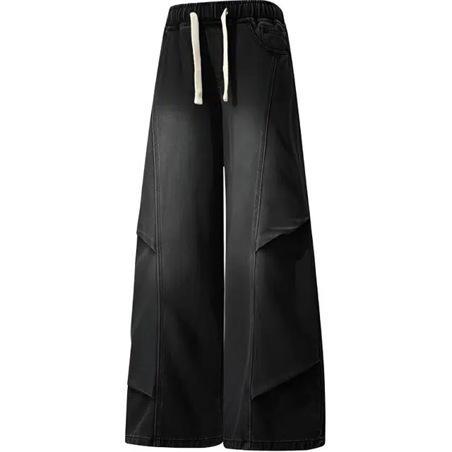 海尔斯 褶皱复古时尚简约百搭牛仔裤 男款