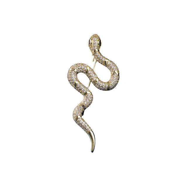 暖瞳 灵蛇轻舞高端精致时尚百搭胸花现代简约本命年生肖别针#好运 铜 胸针 女款