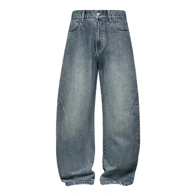 海尔斯 复古休闲褶皱牛仔裤 男款